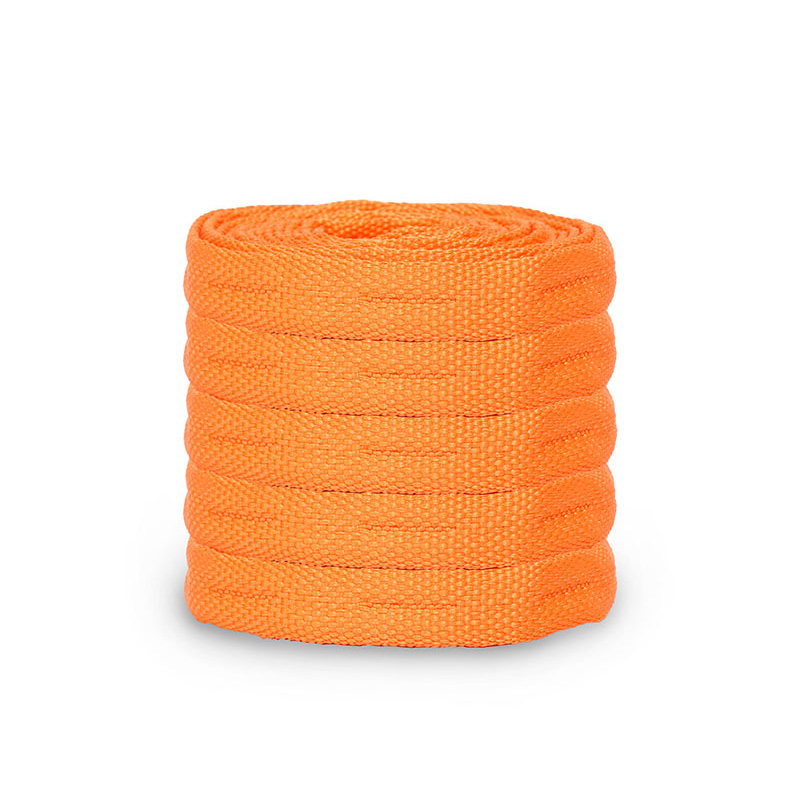 An orange pair of shoes
